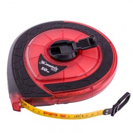 Matrix Рулетка геодезическая 50 м х 15 мм, закрытый корпус, фибергласовая лента, двусторонняя шкала, Pro 31272