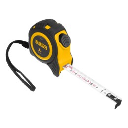 Denzel Рулетка 8м х 25мм, обрезиненный корпус, автоматическая фиксация 31553