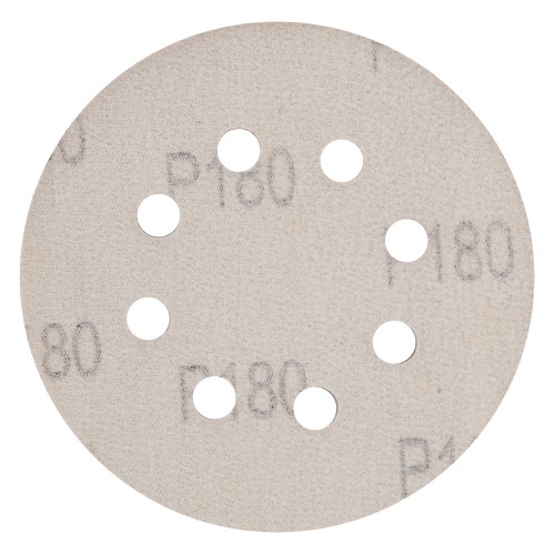 Круг абразивный на ворсовой подложке под "липучку", перфорированный, P 180, 125 мм, 5 шт Matrix 73808