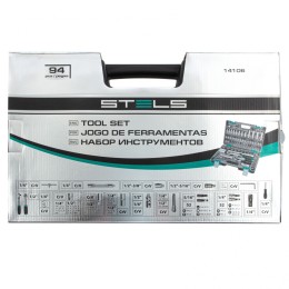 Stels Набор инструментов, 1/2, 1/4, CrV, пластиковый кейс 94 предмета 14106