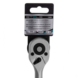 Stels Ключ-трещотка 3/8, 72 зуба, с быстрым сбросом, CrV 14026