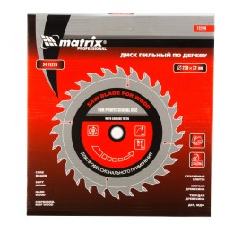 Matrix Пильный диск по дереву, 230 х 32 мм, 24 зуба, кольцо 30/32 Professional73229