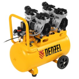Denzel Компрессор безмасляный, малошумный DLS 1500/50, 1500 ВТ, 2x750, 50 л, 260 л/мин 58027