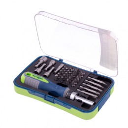 Сибртех Отвертка реверсивная с набором бит и торцевыми головками, 35 шт, CrV 13337