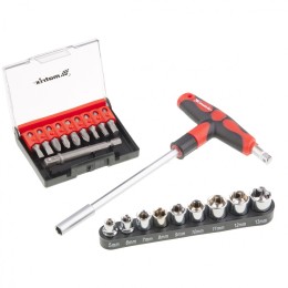 Matrix Отвертка с Т-образной эргономичной ручкой, набором бит и насадок, 20 шт, CrV 11574