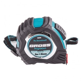 Gross Рулетка Magnetisch 3 м х 16 мм,обрезиненный корпус,автоматическая фиксация,Нейлоновое покрытиеытие,зацеп с магнитом 32570