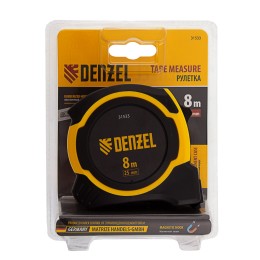 Denzel Рулетка 8м х 25мм, двухкомп. корпус, магнитный обрезиненный зацеп// 31533