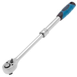 Gross Ключ телескопический трещоточный 1/2, 305-445 мм, CrV, хромированная, двухкомпонентная рукоятка 14070