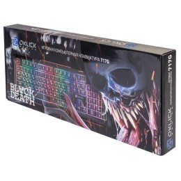 OKLICK Клавиатура 717G BLACK DEATH черный/серый USB Multimedia Gamer LED 476395