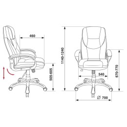 БЮРОКРАТ Кресло руководителя T-9905DG, регулировка под вес, газлифт, 120кг, искусственная кожа, черный 1047319