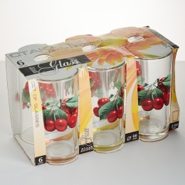 ДЕКОСТЕК Набор 6 стаканов 230 мл Вишня ДСГ12560629