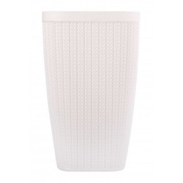 АЛЬТЕРНАТИВА Ведро для мусора 10 л. Вязаное плетение М 7487 белый