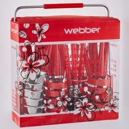 WEBBER Столовый набор 24пр. Амалия BE 016 P25/1 красный