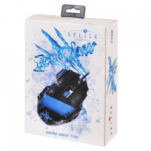 Мышь OKLICK 775G Ice Claw черный/синий оптическая USB игровая 945847