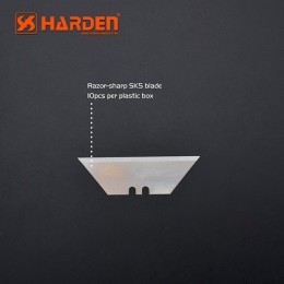 HARDEN Набор из 10 трапециевидных лезвий_19х60мм для ножа (570332) (570325) 570345