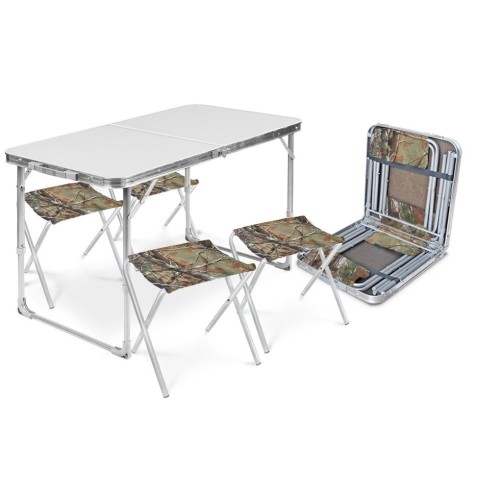 Комплект мебели складной, стол + 4 стула НИКА ССТ-К2/1 металлик