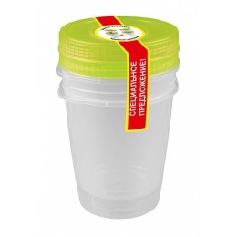 БЫТПЛАСТ Комплект емкостей 1,1 л. (2шт.) Кристалл 4311410 микс