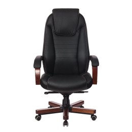 Бюрократ Кресло руководителя T-9923WALNUT/BLACK черный кожа крестовина дерево 1115302