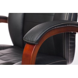 Бюрократ Кресло руководителя T-9923WALNUT/BLACK черный кожа крестовина дерево 1115302