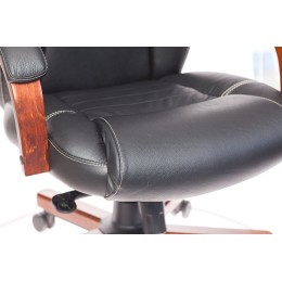 Бюрократ Кресло руководителя T-9923WALNUT/BLACK черный кожа крестовина дерево 1115302