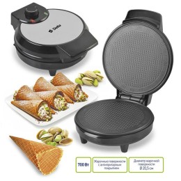 DELTA Вафельница Классика DL 032 черная