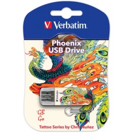 VERBATIM Флеш Диск 16Gb Store n Go Mini Tattoo Edition Phoenix USB 2.0 49887