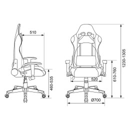 Бюрократ Кресло игровое CH-778N/BL+GREY две подушки черный/серый искусственная кожа 1129243