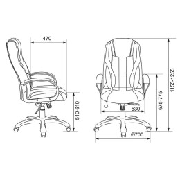 Бюрократ Кресло игровое VIKING-9/BL+RED черный/красный искусст. кожа/ткань 1160596