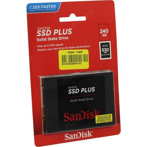 Накопитель SSD Sandisk SATA III 240Gb 376417