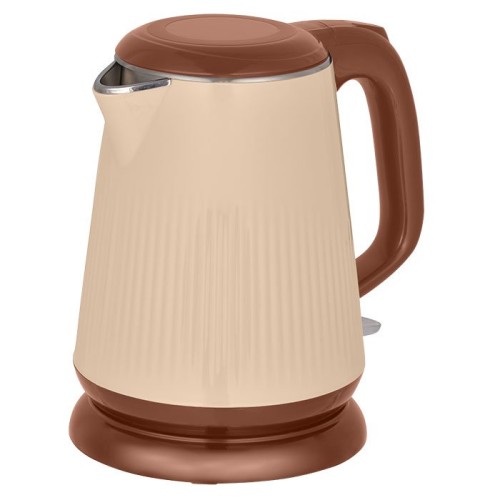 Электрический чайник Аксинья КС 1030 бежевый с коричневым