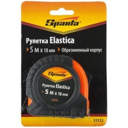 SPARTA Рулетка Elastica, 5 м х 18 мм, обрезиненный корпус 31312
