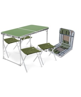 НИКА Комплект мебели складной, стол + 4 стула ССТ-К2/6 зеленый