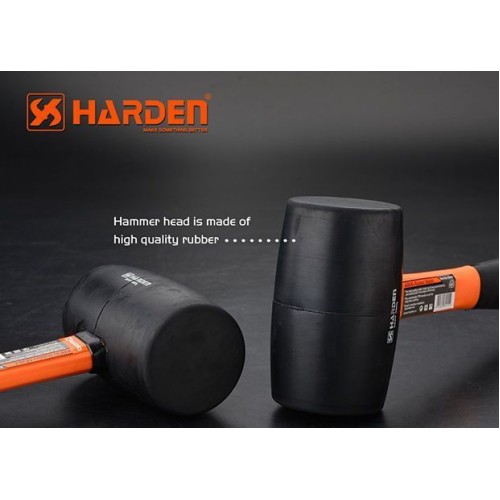 Резиновый молоток с фибергласовой ручкой HARDEN 500г 590415