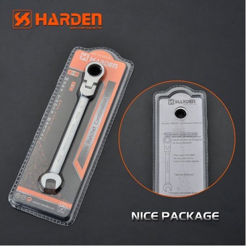 Ключ комбинированный профессиональный с трещеткой HARDEN 10мм 540203