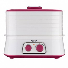 DELTA Сушилка для фруктов LUX DE 2500 белая с малиновым