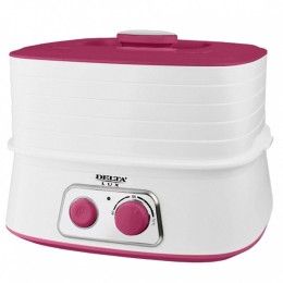 DELTA Сушилка для фруктов LUX DE 2500 белая с малиновым