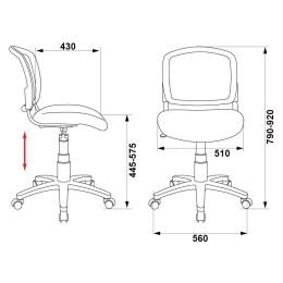 Бюрократ Кресло CH-296NX/15-21 спинка сетка черный сиденье черный 15-21 956343