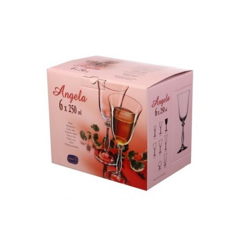 Набор бокалов для вина BOHEMIA Angella Optic 250 мл. (6 шт.) 40600/Opt/250