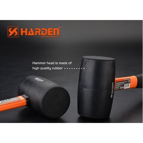 Резиновый молоток с фибергласовой ручкой HARDEN 700г 590417