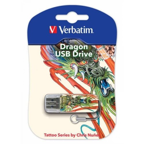 Флеш Диск VERBATIM 16Gb Mini Tattoo Dragon USB 2.0 49888