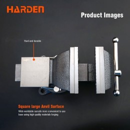 HARDEN Тиски слесарные поворотные 5/10,5кг 600610