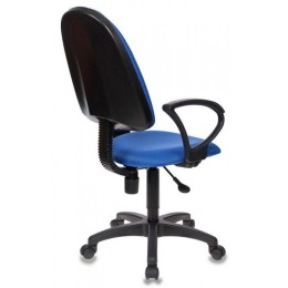 БЮРОКРАТ Кресло CH-1300, на колесиках, подлокотники, регулировка под вес, газлифт,120кг, ткань, темно-синий CH-130