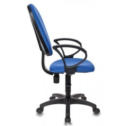 БЮРОКРАТ Кресло CH-1300, на колесиках, подлокотники, регулировка под вес, газлифт,120кг, ткань, темно-синий CH-130