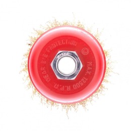 Matrix Щетка для УШМ, 100 мм, М14, чашка, латунированная витая проволока 74605