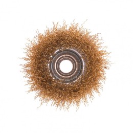 Matrix Щетка для УШМ, 100 мм, М14, чашка, латунированная витая проволока 74605