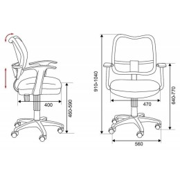 Бюрократ Кресло детское CH-W797/BR/TW-14C спинка сетка коричневый сиденье коричневый TW-14C (пластик белый) 847130