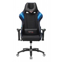 Бюрократ Кресло игровое VIKING 4 AERO BLUE две подушки черный/синий искусст. кожа/ткань 1197920