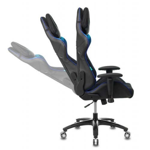 Кресло игровое Бюрократ VIKING 4 AERO BLUE две подушки черный/синий искусст. кожа/ткань 1197920