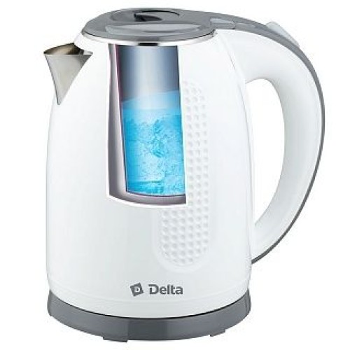 Электрический чайник Delta DL 1019 белый с серым