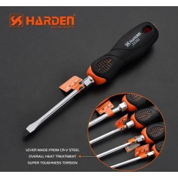 HARDEN Профессиональная усиленная шлицевая отвертка 8х150мм 550383